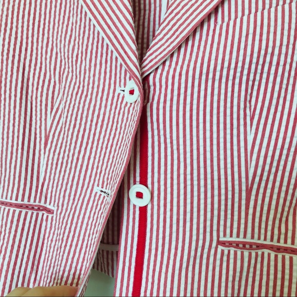 ♥️ BCBC Maxazria Red & White Seersucker Blazer - Picture 5 of 10